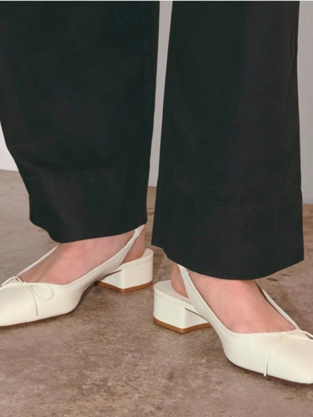 Everlane Ballet Slingback Heels Canvas Colored Leather  Women's Size 7 NEW